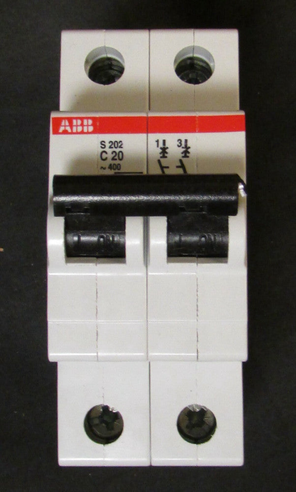 ABB 2CDS 252 001 R0204 S202 C20 2 Pole 20 Amp Miniature Circuit Breaker