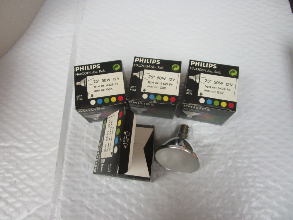 NEW LOT OF 4 PHILIPS HALOGEN ALUMINUM REFLECTOR 6439 FR 25° 50W WATT 12V VOLT
