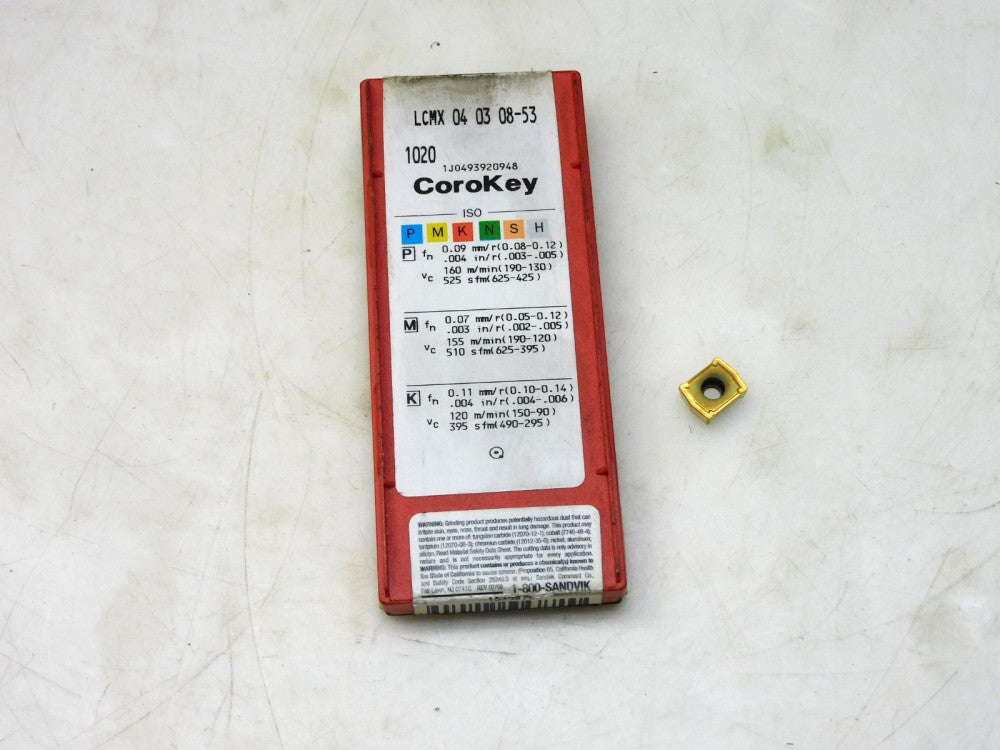 LOT OF 6 SANDVIK LCMX040308-53 CARBIDE INSERT 1020