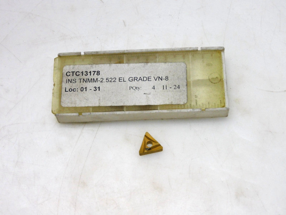 LOT OF 5 VALENITE TNMM-2.522 EL CARBIDE INSERT GRADE VN-8