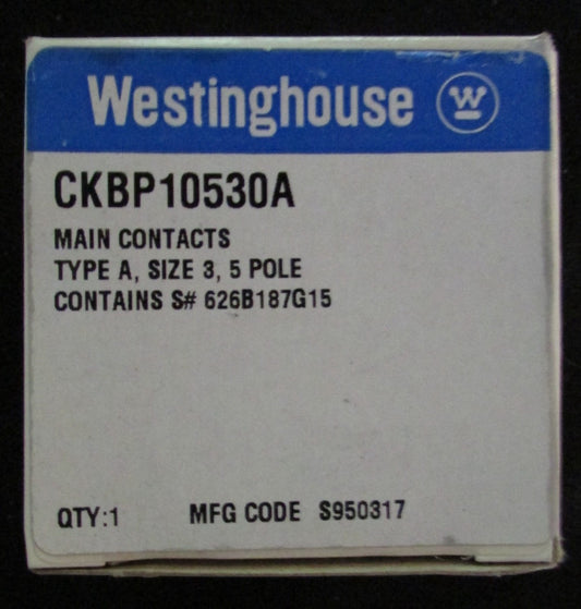 WESTINGHOUSE CUTLER HAMMER CKBP10530A A200 Size 3 Contact Kit 5 Pole 626B187G15