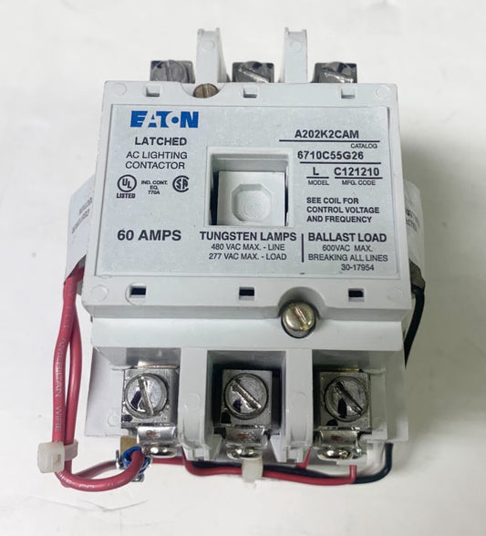 EATON CUTLER HAMMER A202K2CAM 3 Pole 60 AMP LATCHED AC Lighting Contactor 