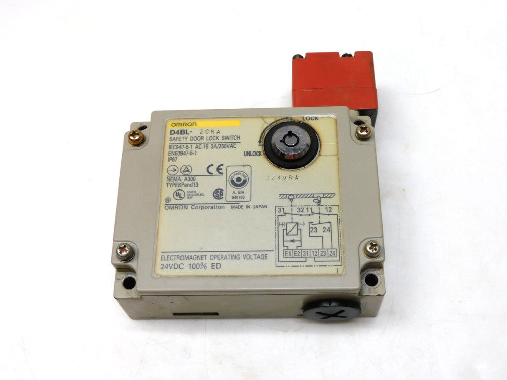 OMRON D4BL-2CRA SAFETY DOOR LOCK SWITCH 24VDC NO KEY