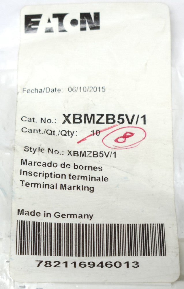 BAG OF 8 EATON MOELLER XBMZB5V 1 Cable Wire Terminal Marker 1-10 XBMZB5V/1