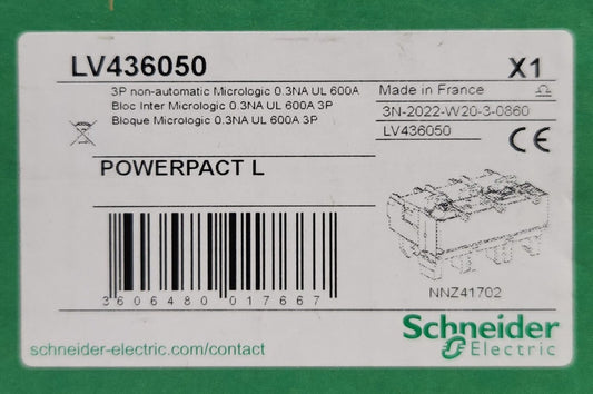 SCHNEIDER ELECTRIC LV436050 POWERPACT L 600 AMP Non Automatic Micrologic TRIP