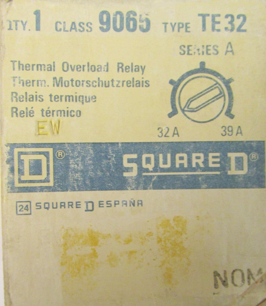 SQUARE D Thermal Overload Relay 32-39 Amp 9065 TE32