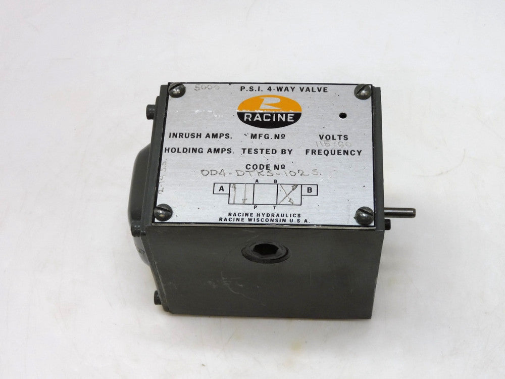 RACINE OD4-DTKS-102S 4-WAY VALVE 5000PSI 115V 60Hz