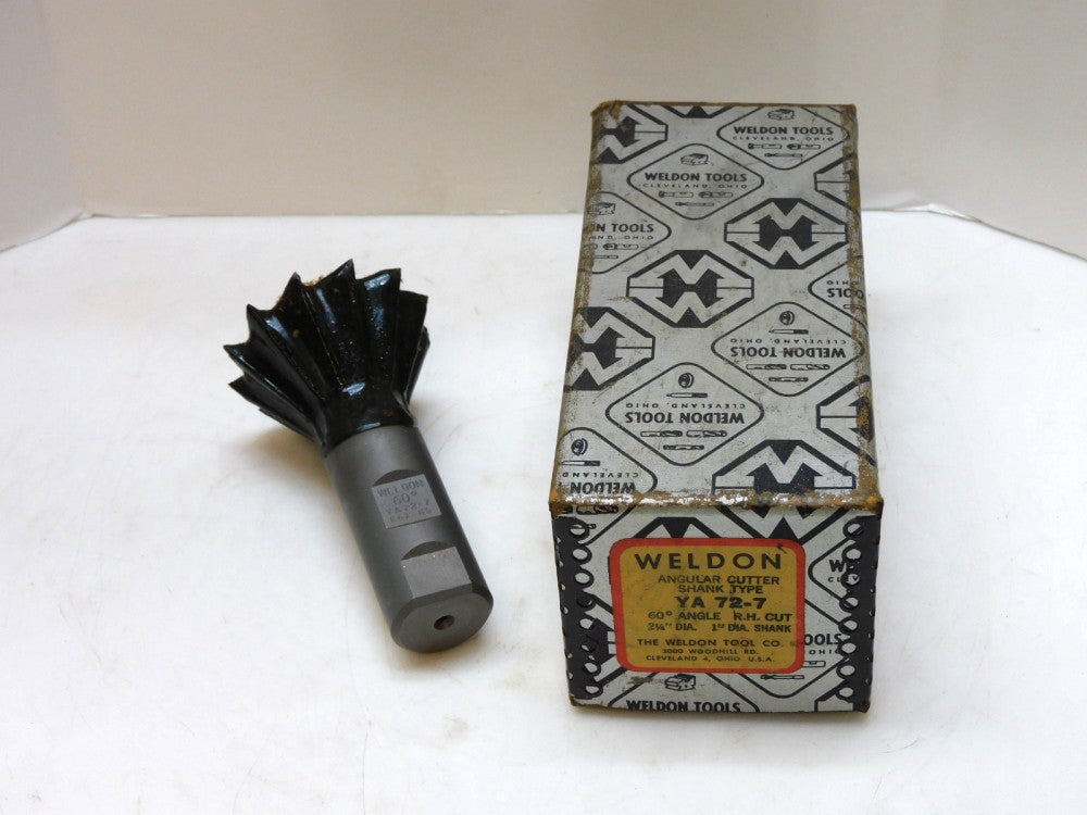 WELDON YA72-7 60° DOVETAIL ANGULAR CUTTER 1" SHAFT DIA 2-1/4" CUT DIA