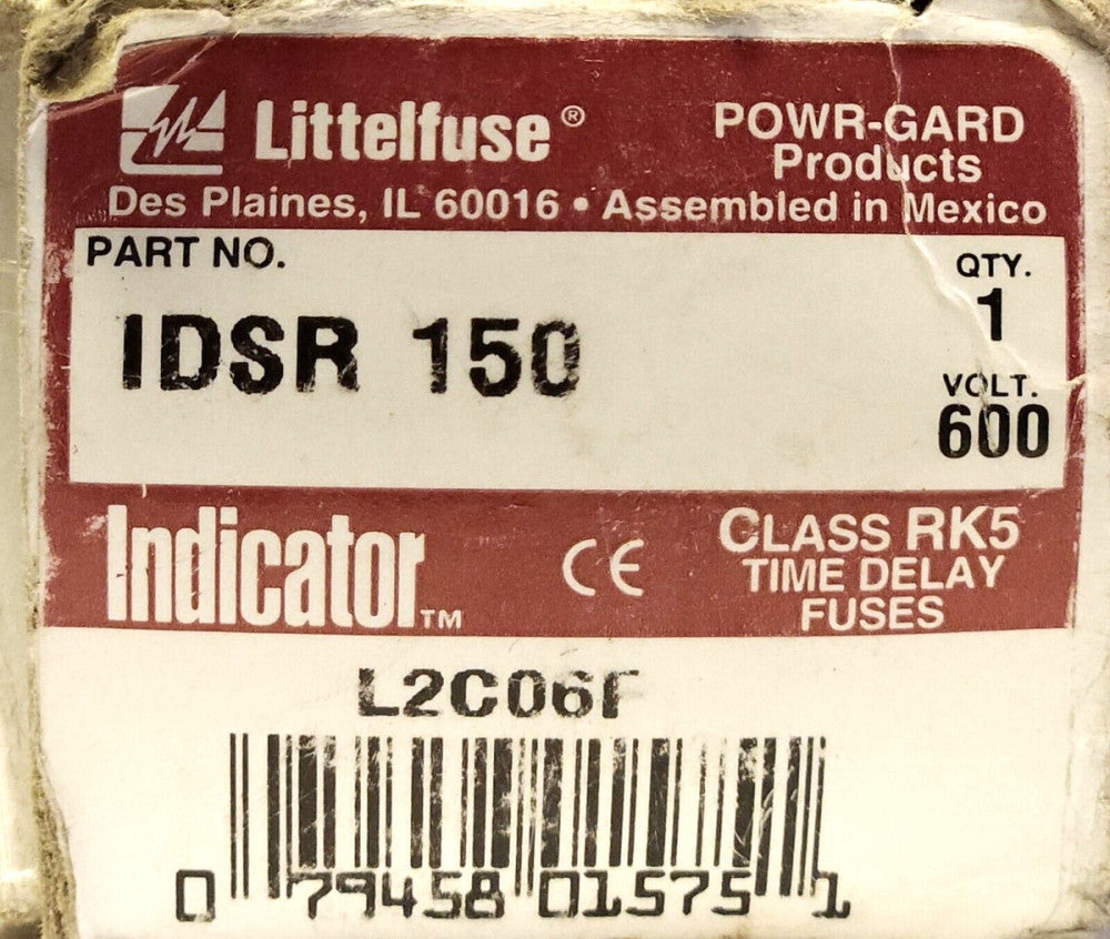 LITTELFUSE IDSR 150 POWR GARD 150 AMP 600 VAC Indicator Fuse