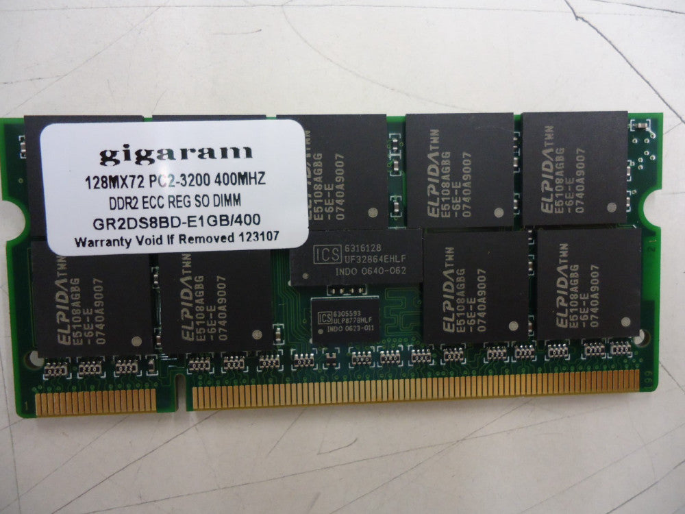 GR2DS8BD-E1GB/400 Gigaram Mem Mod, 128Mx72, PC2-3200 400MHz DDR2 ECC Brand New!