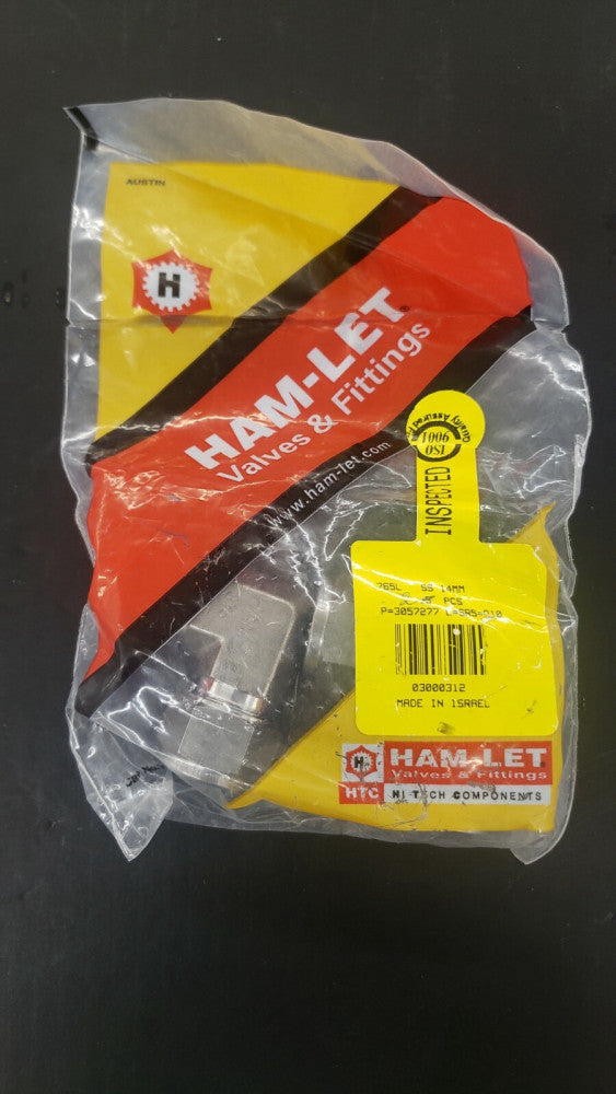 New, Ham-Let, 765L-SS-14MM, Union Elbow