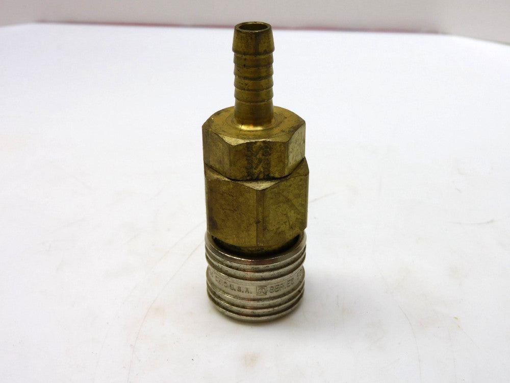HANSEN SERIES 500 QUICK CONNECT AIR COUPLER STEEL HOSE BARB 3/8"