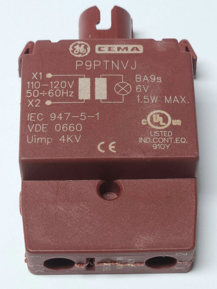 GENERAL ELECTRIC P9PTNVJ CEMA 120 VAC Illuminated Pushbutton Light Transformer