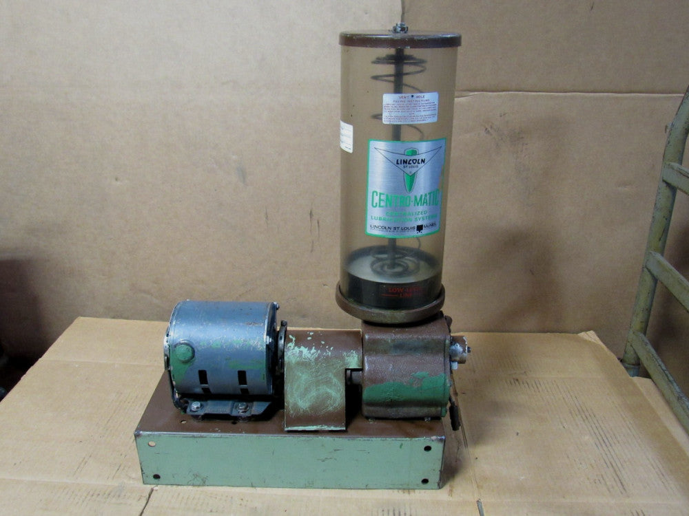 Lincoln Centro-matic Lubricator Gear Pump 1/3 Hp 115V 1 Ph 6-1/2" x 15-1/2" Resv