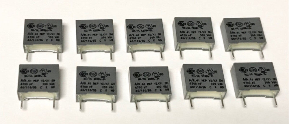 LOT OF 10 KEMET R413F147000M1M MKP Radio Noise Condenser 300 VAC 4700 PF 10 20%