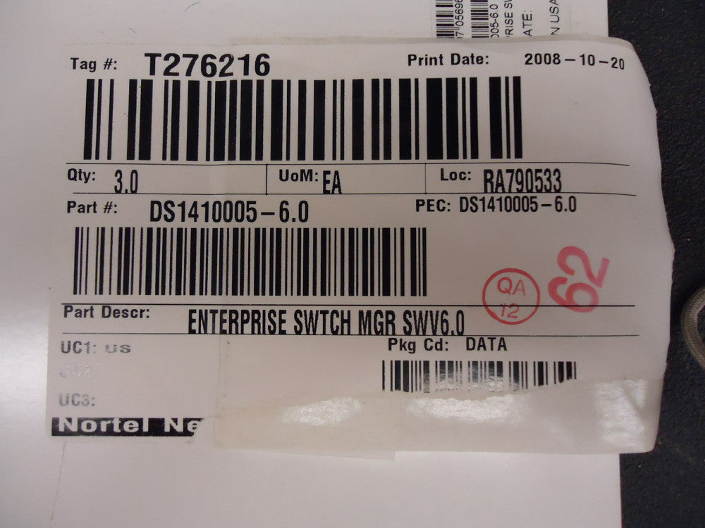 DS1410005-6.0 NORTEL NETWORKS ENTERPRISE SWTCH MGR SW V6.0 BRAND NEW!