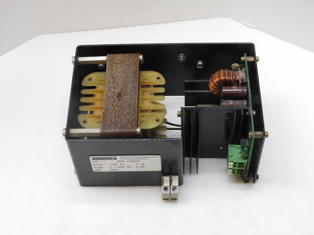 WOHRLE WSR-112403 TRANSFORMER 115V AC 1.1A 5.1-26VDC 3.5A
