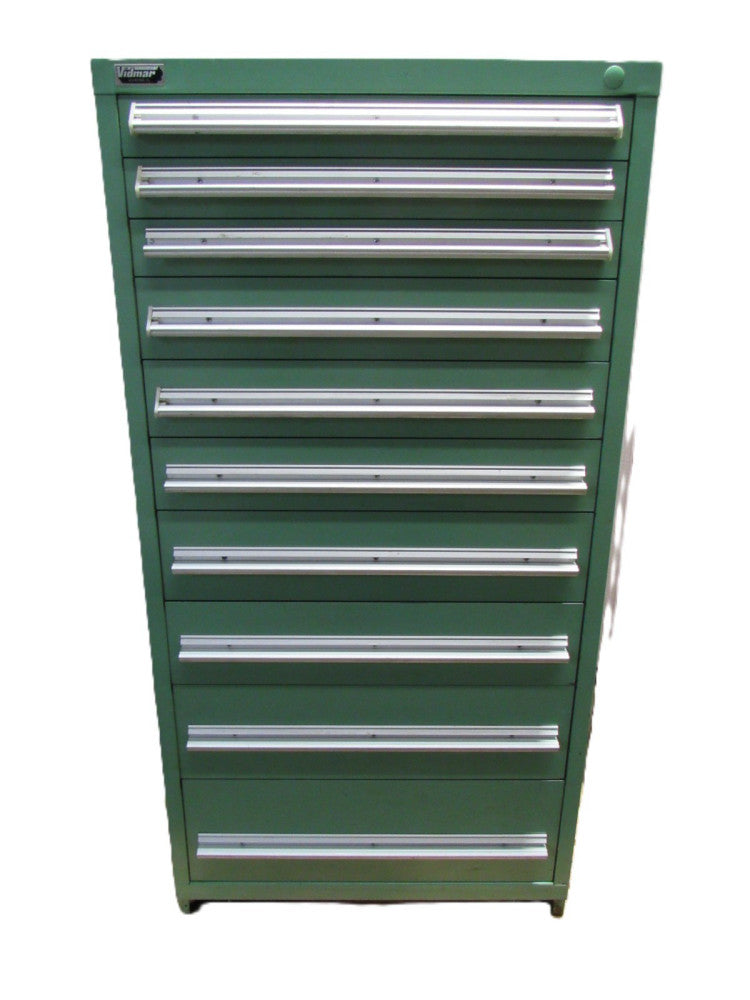 Vidmar 10 Drawer Tool Storage Cabinet 30" W 27-1/2" D 59" H