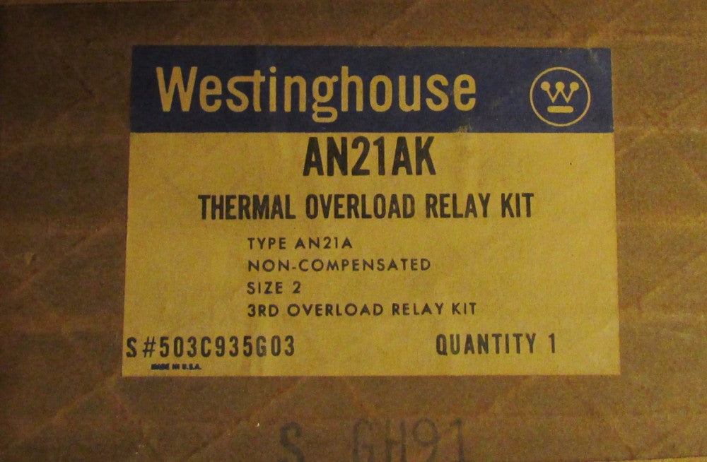 WESTINGHOUSE AN21AK Size 2 AN21A Overload Relay Kit 503C935G03 