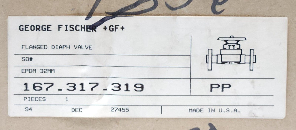 GF GEORGE FISCHER 167 317 319 Flanged Diaphragm Valve EDPM 32mm TYP 315 d32 DN25