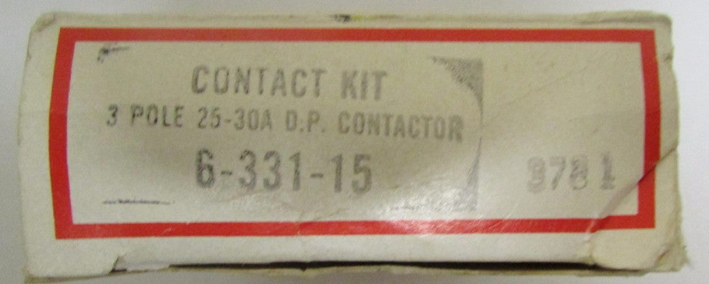 Cutler Hammer 6 331 15 DP Contactor 25-30 Amp Contact Kit 6-331-15