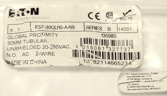EATON CUTLER HAMMER E57 30GU15 AAB 30mm tubular Global Proximity Sensor 20-250