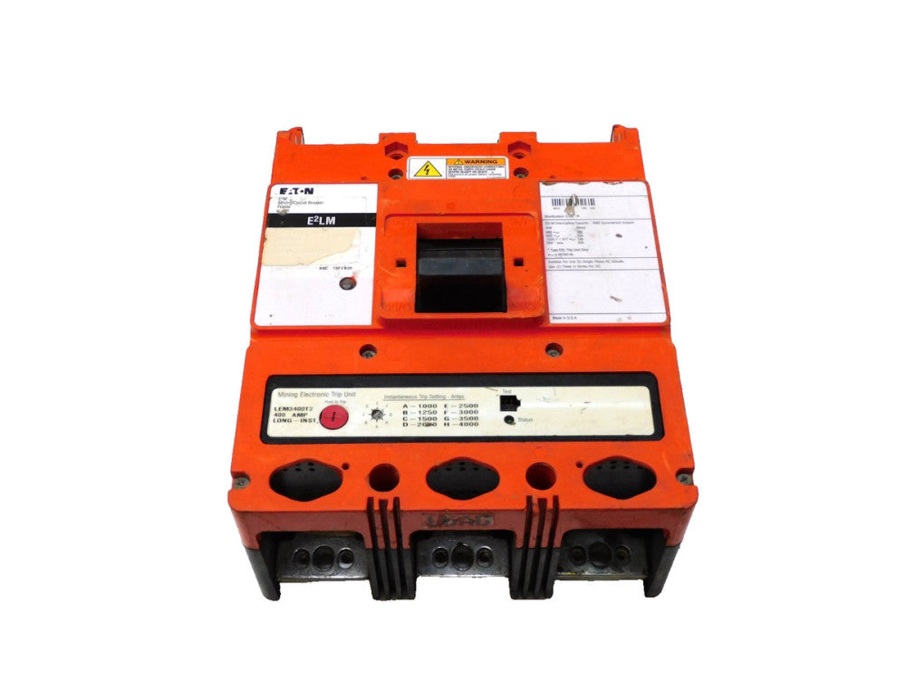 Eaton E2LM3400KD02 400A 3P Mining Circuit Breaker 1000Va 250VDC LEM3400T2