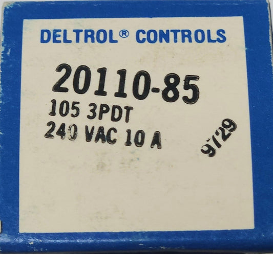 DELTROL 20110 85 105 3PDT 240 VAC 10 AMP Relay 11 PIN