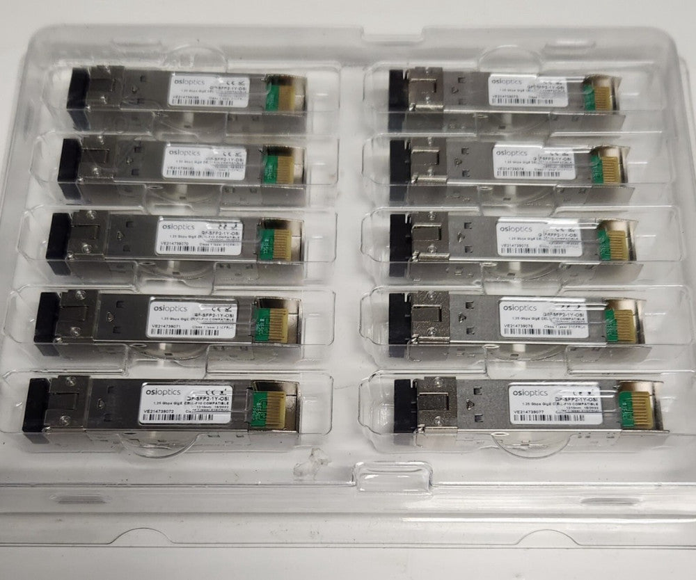 LOT OF 10 OSIOPTICS GP SFP2 1 Y OSI 1.25 Gbps GIGE Dell F10 Compatible 1310nm