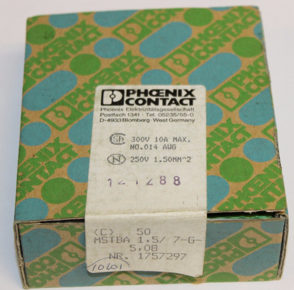 Box of 50 PHOENIX CONTACT MSTBA 1.5 7.G.5.08 Terminal Header MSTBA 1.5 7 G 5 08