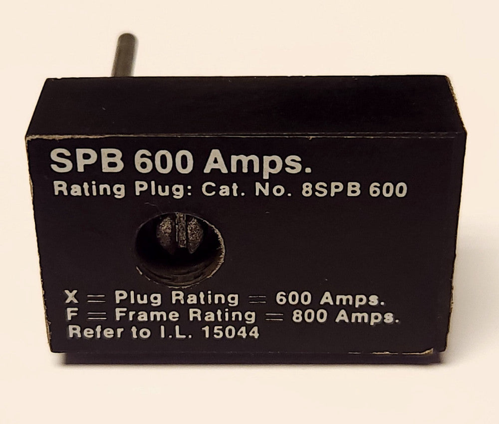 WESTINGHOUSE CUTLER HAMMER 8SPB 600 Type SPB 800 600 AMP Rating Plug 1269C31G04