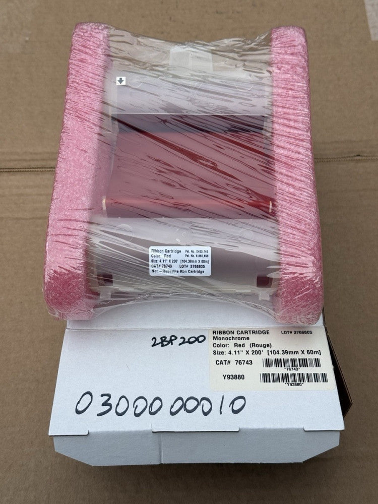Brady 76743 RED GlobalMark Ribbon Cartridge 4.11" x 200' - New