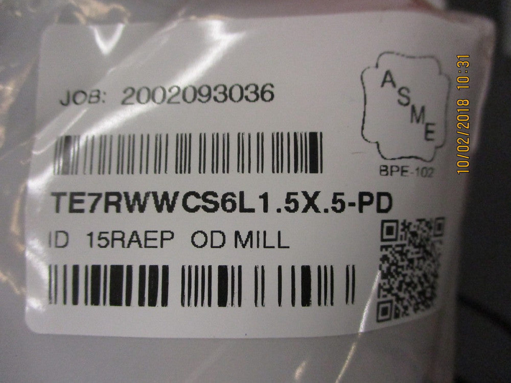TE7RWWCS6L1.5X.5-PD Maxpure 1-1/2x1/2 Short Tee, T316L SS BRAND NEW!