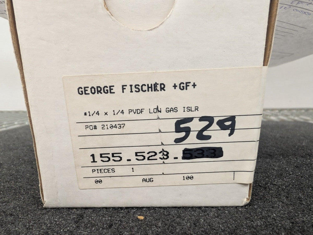 New, George Fishcer, 155.523.529, 1/4 x 1/4 PVDF LOW GAS ISLR