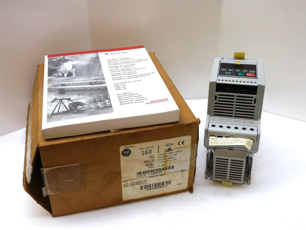 ALLEN BRADLEY 160-BA04NSF1P1 SER. C SSC ANALOG F/W 7.06 380-460V 4.0A 1.5KW/2HP