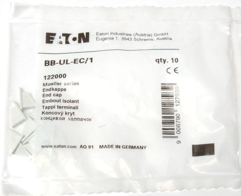 PACK OF 10 EATON MOELLER BB-UL-EC/1 FAZ Busbar Cover End Cap 122000 BB UL EC 1