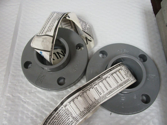 NEW LOT OF 2 +GF+ 2" 4 BLOT FLANGE SHC 80 NSF-PW CPVC 150 PSI
