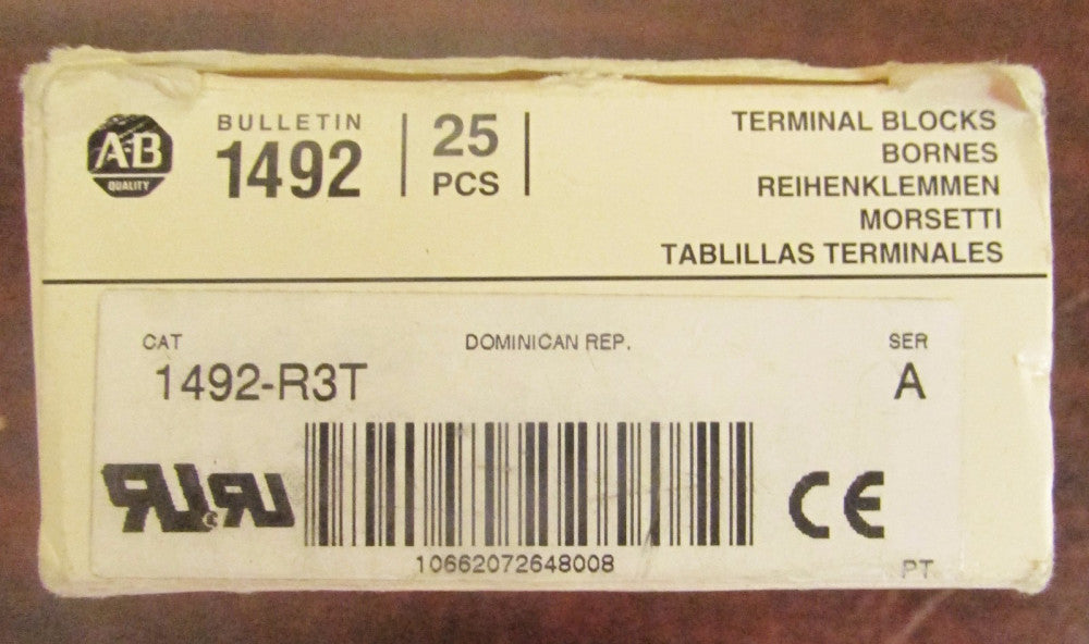 ALLEN BRADLEY (Box of 25) Gray Terminal Block 1492 R3T