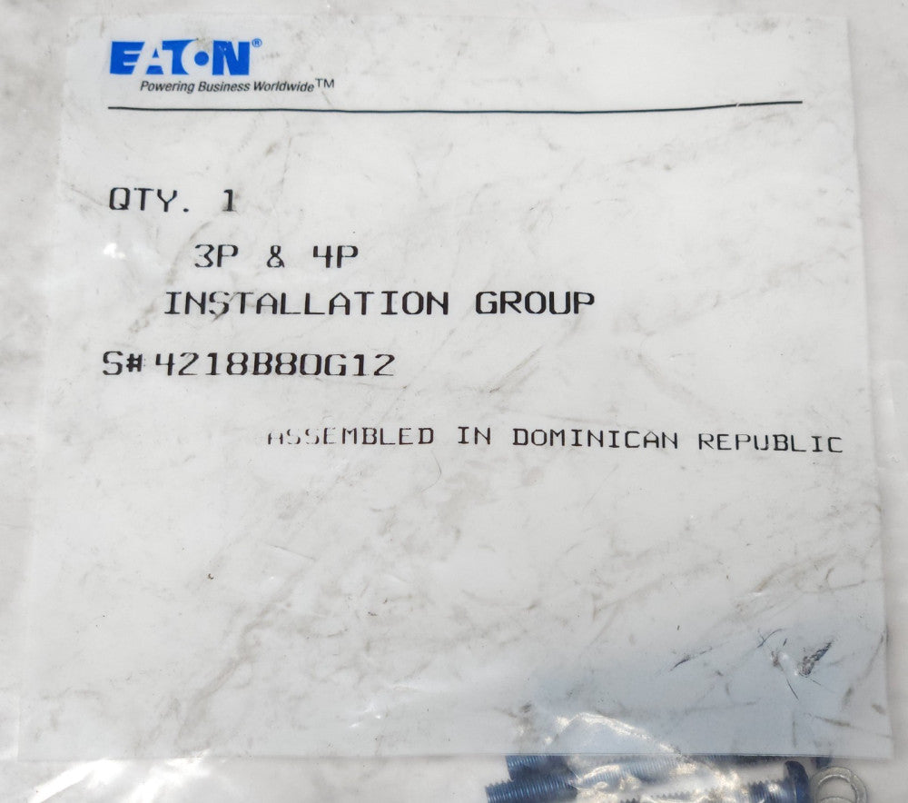 EATON CUTLER HAMMER 4218B80G12 F Frame Breaker Mounting Hardware Screw Pack
