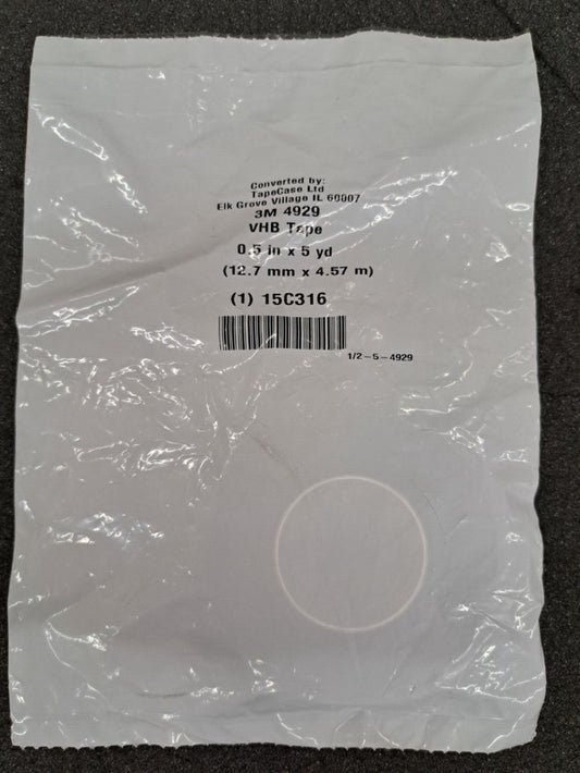 New, 3M, 3M 4929, Tape, .5in x 5yd, VHB, Black, Adhesive Type:Acrylic Adhesive
