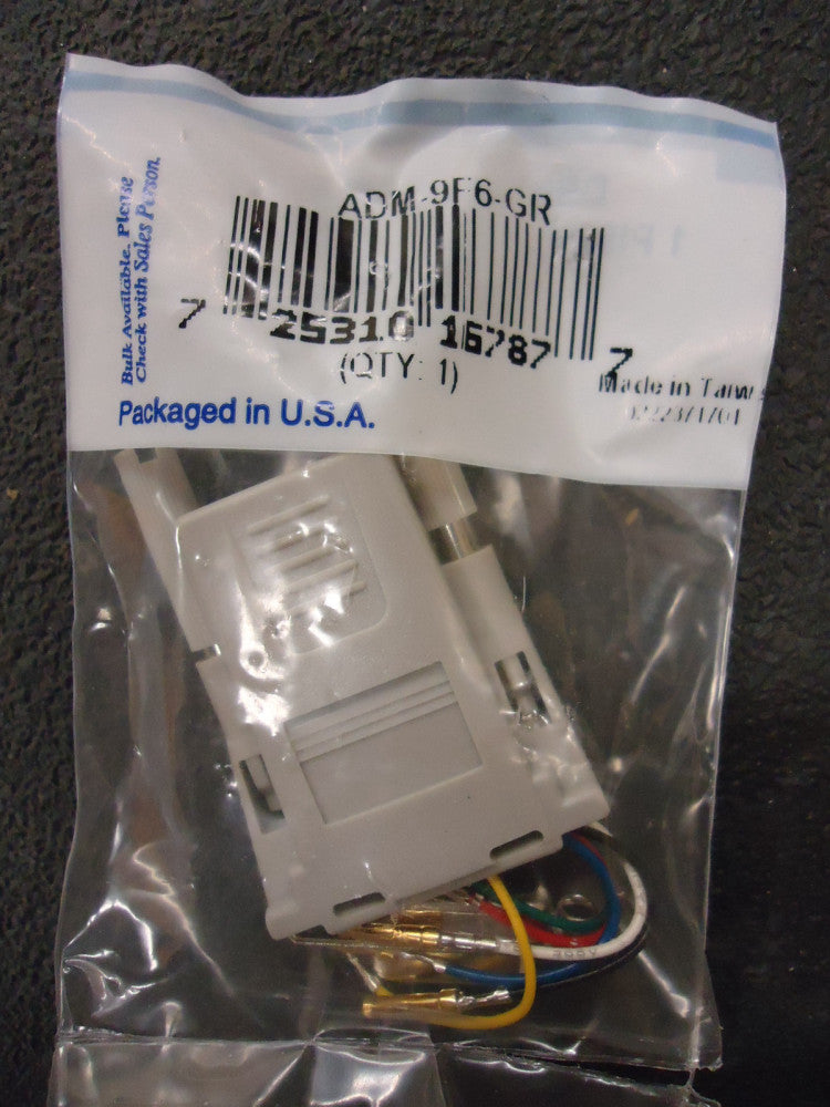 New, PAN, ADM-9F6-GR DB9/F TO RJ-11 1PC MOD ADPT GRAY.  5 Pieces!