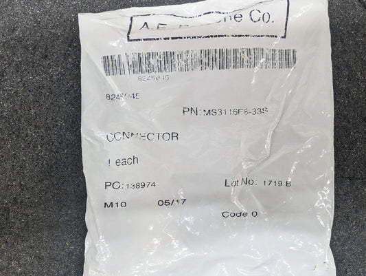 New, Amphenol, MS3116F8-33S, CONN PLUG 3POS INLINE W/SKTS