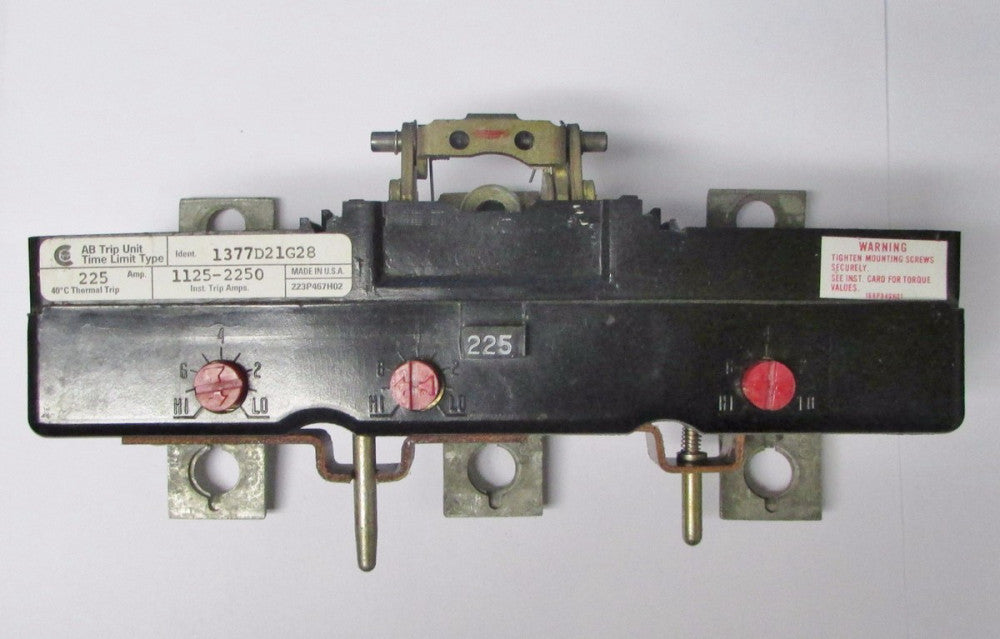 CUTLER HAMMER CHALLENGER LA3225PT LA Frame Tri Pac Trip Unit 3P 225A 1377D21G28