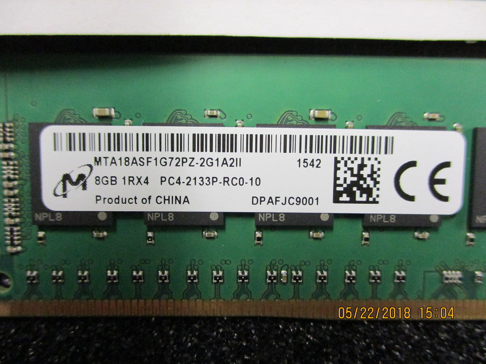 MTA18ASF1G72PZ-2G1A2II Micron Tech 8GB PC4-17000 DDR4-2133MHz Clean Pull!