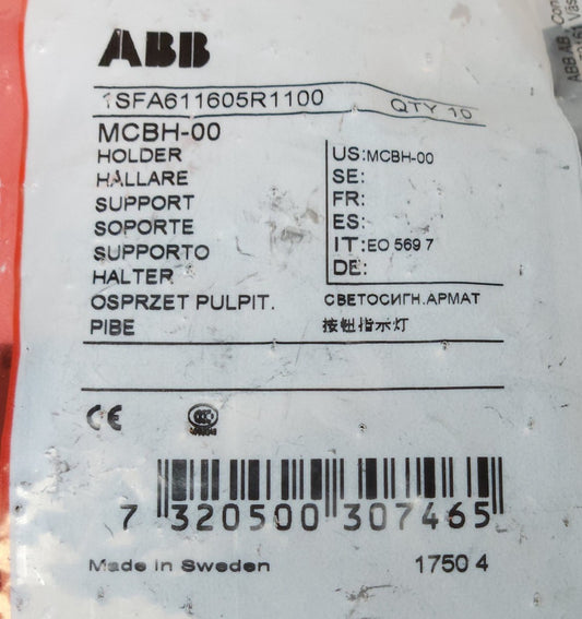 PACK OF 10 ABB Authentic OEM MCBH-00 PUSHBUTTON Holder Retainer Latch MCBH 00 1S