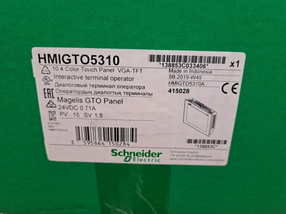 New, Schnedier Electric, HMIGTO5310, HMI 10.4" Touch Screen Color 640x480 Pixels