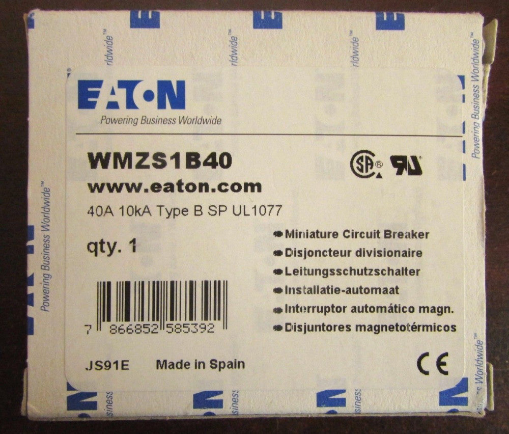 EATON KLOCKNER MOELLER Miniature Circuit Breaker Single Pole 40 Amp WMZS1B40