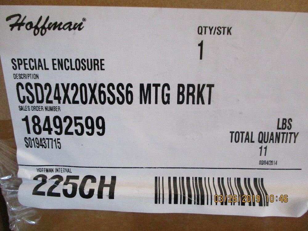 CSD24206SS6 Hoffman CSD24206SS6 Type 4X Concept Stainless Steel One BRAND NEW!