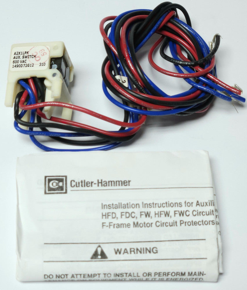 EATON CUTLER HAMMER A2X1LPK F Frame 2A 2B Auxiliary Switch 1490D72G12