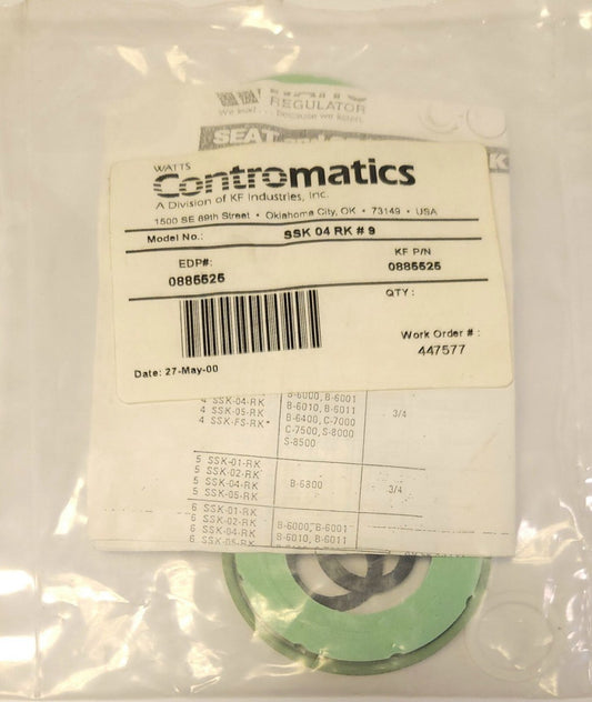 WATTS CONTROMATICS 0885525 SSK 04 RK #9 RK Series Ball Valve Seat and Seal Kit
